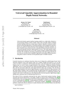 Universal Lipschitz Approximation in Bounded Depth Neural Networks