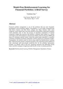 Model-Free Reinforcement Learning for Financial Portfolios: A Brief
  Survey