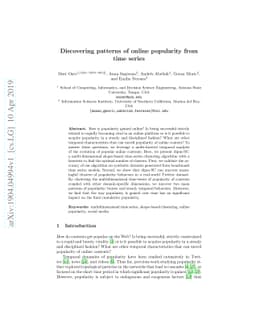 Discovering patterns of online popularity from time series