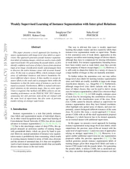 Weakly Supervised Learning of Instance Segmentation with Inter-pixel
  Relations