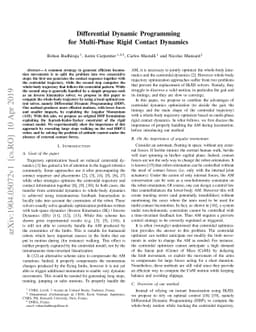 Differential Dynamic Programming for Multi-Phase Rigid Contact Dynamics