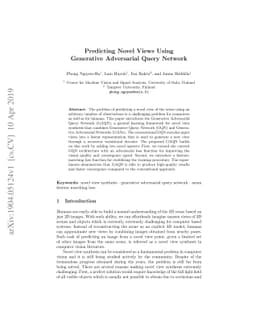 Predicting Novel Views Using Generative Adversarial Query Network