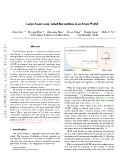 Large-Scale Long-Tailed Recognition in an Open World
