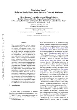 What's in a Name? Reducing Bias in Bios without Access to Protected
  Attributes