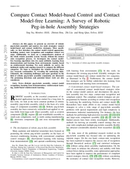 Compare Contact Model-based Control and Contact Model-free Learning: A
  Survey of Robotic Peg-in-hole Assembly Strategies