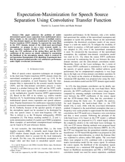 Expectation-Maximization for Speech Source Separation Using Convolutive
  Transfer Function