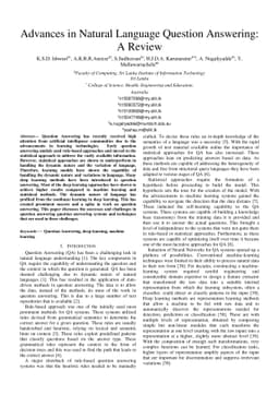 Advances in Natural Language Question Answering: A Review