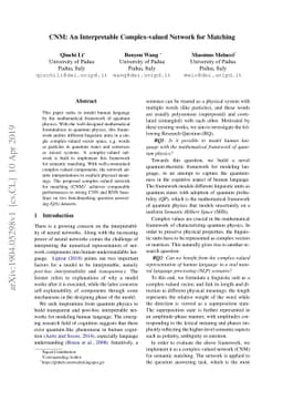 CNM: An Interpretable Complex-valued Network for Matching