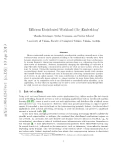 Efficient Distributed Workload (Re-)Embedding