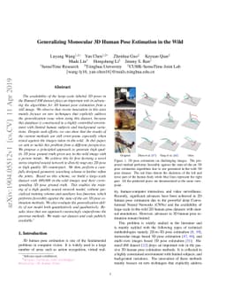 Generalizing Monocular 3D Human Pose Estimation in the Wild