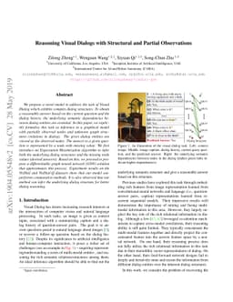 Reasoning Visual Dialogs with Structural and Partial Observations