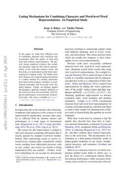 Gating Mechanisms for Combining Character and Word-level Word
  Representations: An Empirical Study