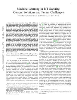 Machine Learning in IoT Security: Current Solutions and Future
  Challenges