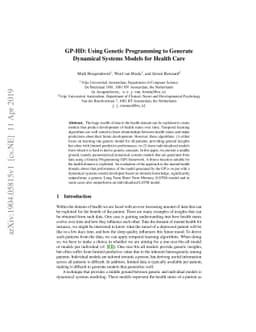 GP-HD: Using Genetic Programming to Generate Dynamical Systems Models
  for Health Care