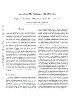 An Analysis of Pre-Training on Object Detection