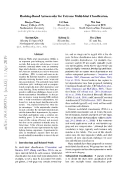 Ranking-Based Autoencoder for Extreme Multi-label Classification