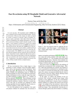 Face De-occlusion using 3D Morphable Model and Generative Adversarial
  Network