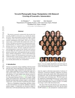 Towards Photographic Image Manipulation with Balanced Growing of
  Generative Autoencoders