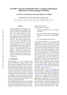 IIT (BHU) Varanasi at MSR-SRST 2018: A Language Model Based Approach for
  Natural Language Generation