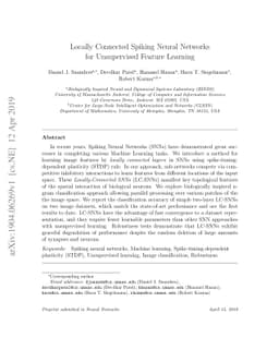 Locally Connected Spiking Neural Networks for Unsupervised Feature
  Learning