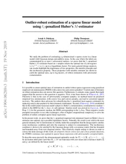 Outlier-robust estimation of a sparse linear model using
  $\ell_1$-penalized Huber's $M$-estimator