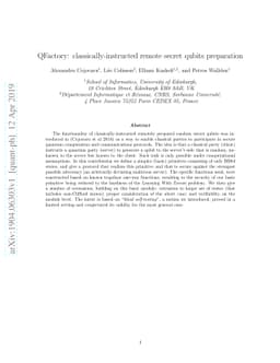 QFactory: classically-instructed remote secret qubits preparation