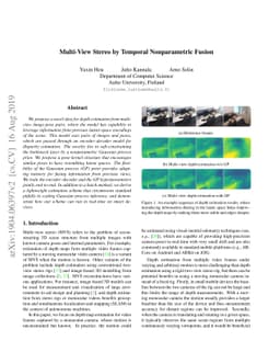 Multi-View Stereo by Temporal Nonparametric Fusion