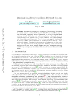 Building Scalable Decentralized Payment Systems