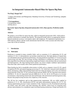 An Integrated Autoencoder-Based Filter for Sparse Big Data