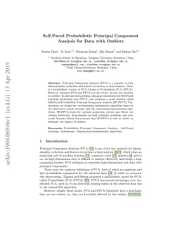 Self-Paced Probabilistic Principal Component Analysis for Data with
  Outliers