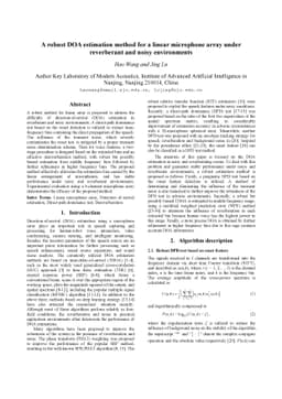 A robust DOA estimation method for a linear microphone array under
  reverberant and noisy environments