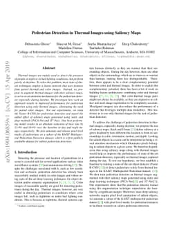 Pedestrian Detection in Thermal Images using Saliency Maps