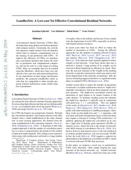 LeanResNet: A Low-cost Yet Effective Convolutional Residual Networks