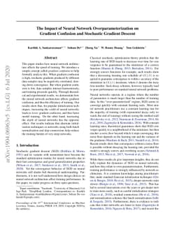 The Impact of Neural Network Overparameterization on Gradient Confusion
  and Stochastic Gradient Descent