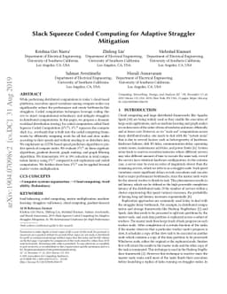 Slack Squeeze Coded Computing for Adaptive Straggler Mitigation