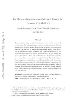 On the construction of confidence intervals for ratios of expectations
