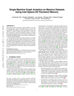 Single Machine Graph Analytics on Massive Datasets Using Intel Optane DC
  Persistent Memory