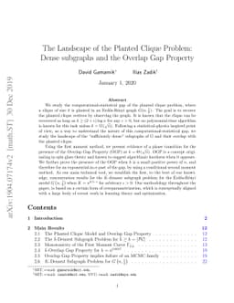 The Landscape of the Planted Clique Problem: Dense subgraphs and the
  Overlap Gap Property