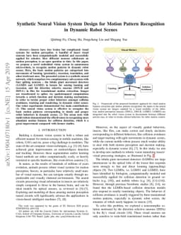 Synthetic Neural Vision System Design for Motion Pattern Recognition in
  Dynamic Robot Scenes