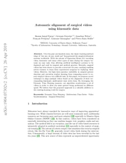 Automatic alignment of surgical videos using kinematic data