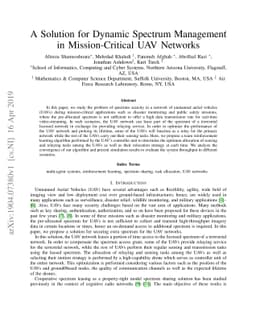 A Solution for Dynamic Spectrum Management in Mission-Critical UAV
  Networks
