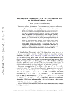 Distribution and correlation free two-sample test of high-dimensional
  means