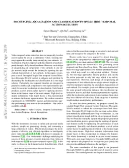 Decoupling Localization and Classification in Single Shot Temporal
  Action Detection