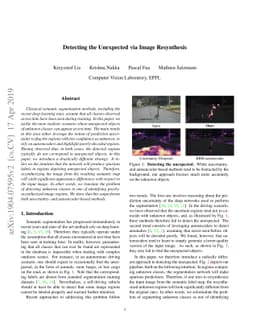 Detecting the Unexpected via Image Resynthesis