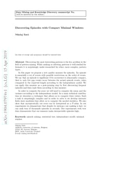 Discovering Episodes with Compact Minimal Windows