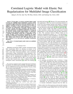 Correlated Logistic Model With Elastic Net Regularization for Multilabel
  Image Classification