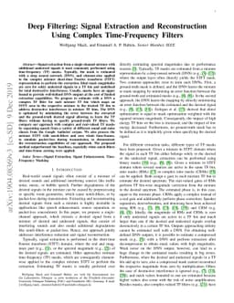 Deep Filtering: Signal Extraction and Reconstruction Using Complex
  Time-Frequency Filters