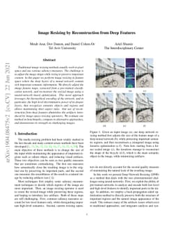Image Resizing by Reconstruction from Deep Features