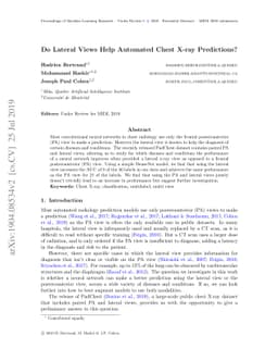 Do Lateral Views Help Automated Chest X-ray Predictions?