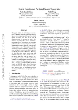 Neural Constituency Parsing of Speech Transcripts